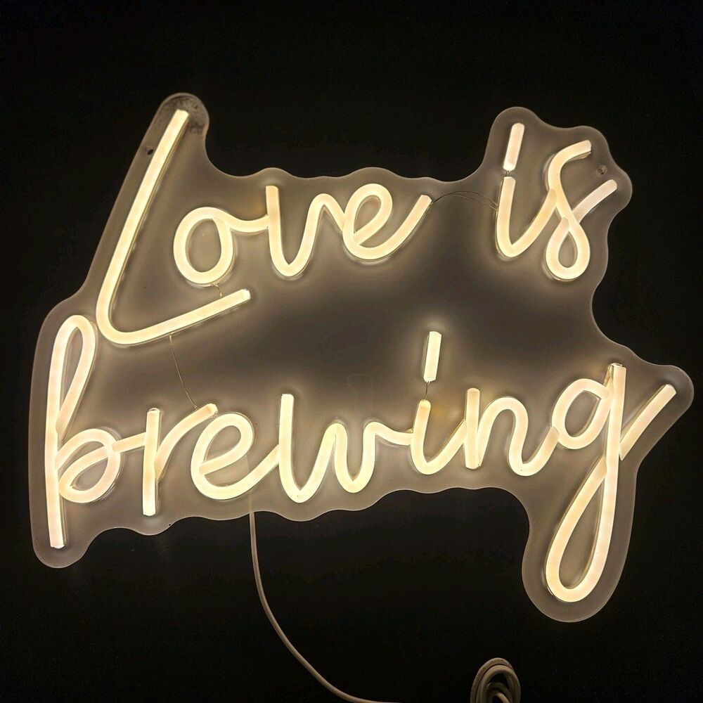 "Love Is Brewing" Neon Sign for Wall Decor Dimmable Led Lights Signs Letters
